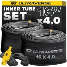 2-Pack 16 Inch Inner Tubes with Schrader Valve - Ideal for Mountain E-Bikes
