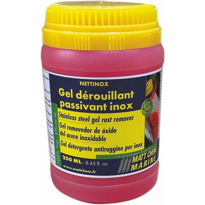 Gel derouillant inox NETTINOX MATT CHEM 401M pour passivation marine en flacon 250ml