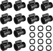 PVC Rain Barrel Spigot Kit 12 Pack 3/4 GHT Garden Hose Shut Off Valve With Bu