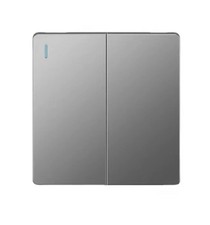 2 Gang Light Switch in Grey 250V 10A PC Electrical Wall Rocker Switch 