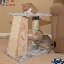 Two Level Cat Scratcher Platform Faux Fur Pressed Wood Replacement Parts New