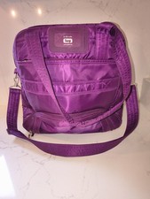 LUG Purple Quilted Overnight Gym Carry On Diaper Tote Bag EUC
