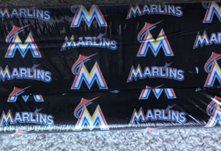 10 YARDS Marlins Miami Florida 100% cotton fabric bolt material x58 mlb Baseball