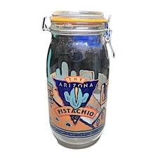 Vintage Arizona Pistachio Co 2L Glass Jar w/ Lid Large Mason Canister France VGC