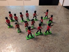 Vintage BRITAINS Metal Military 15pc Figure Lot AS IS
