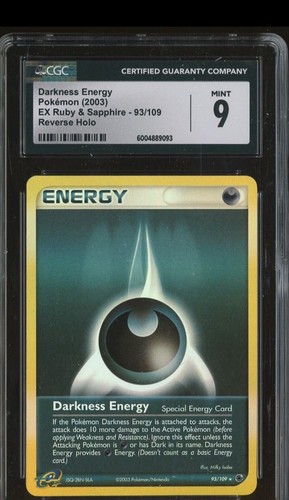 2003 Pokemon EX Ruby & Sapphire #93/109 Darkness Energy Reverse Holo CGC 9