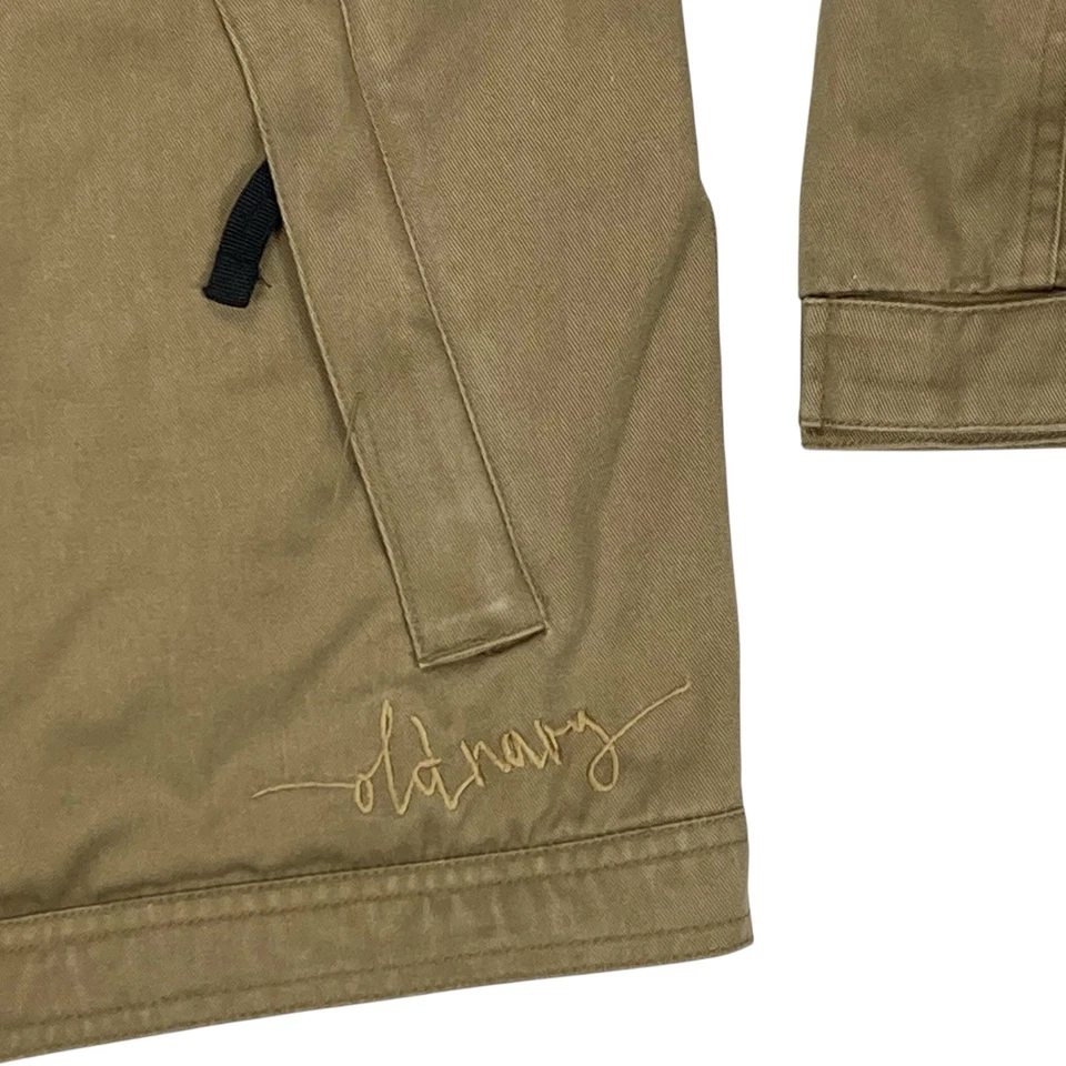 Old Navy Utility Jacket Youth Sz XL Brown Sherpa Lined Smart Casual Winter Coat - Image 4 of 4