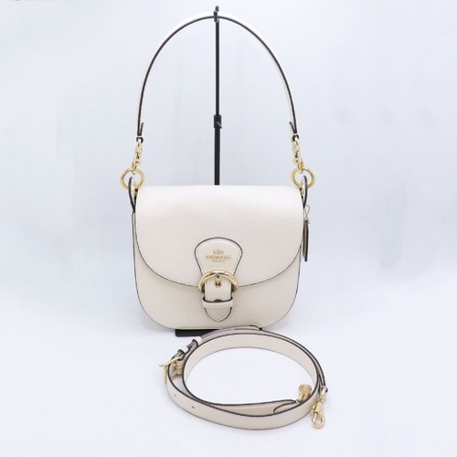 Stored Item COACH Kleo Shoulder Bag 23 C5686 Leather Off White White Handbag Lad