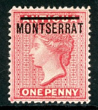 British 1884 Montserrat 1p Rose Red Scott #6 Mint O135