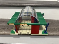 wooden train track station