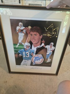 1992  Dan Marino Signed Lithograph 138/500 Miami Dolphins Framed Autographed #13