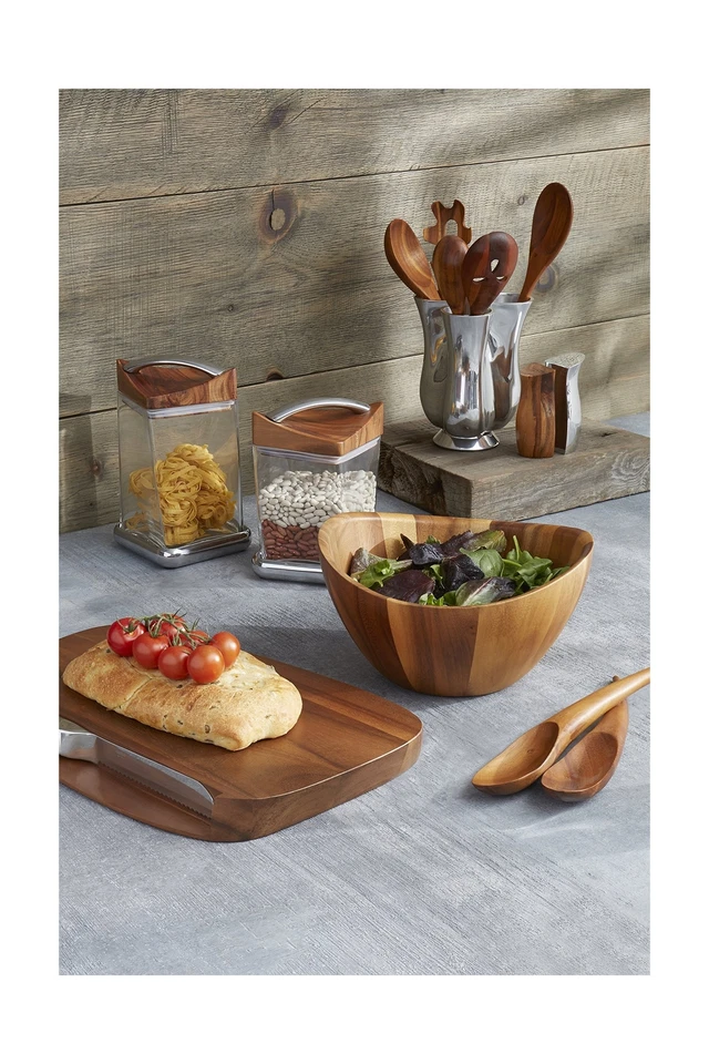 Jarra de herramientas de tulipán nambe con juego de herramientas de cocina de 5 piezas | Soporte para utensilios para contar... Foto 2 de 4