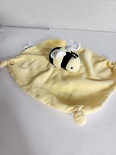 Burt s Bees Bumblebee Yellow Lovey Baby Blanket Knotted Corners Plush 9"x10"