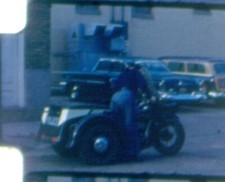 1960s 8mm movie police man officer motorcycle damaged film