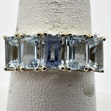 Natural Blue Gemstone Ring 14K Solid Yellow Gold Size 7.75 / 3.1g