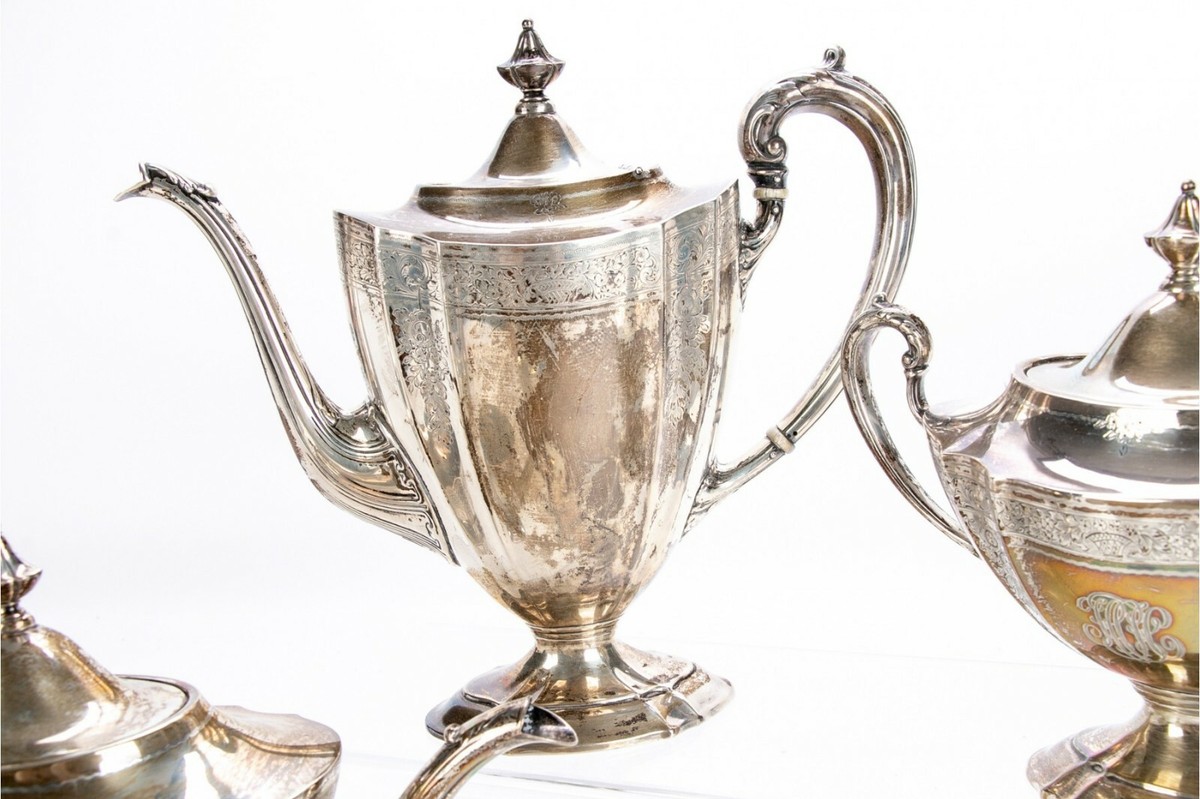 JS CO. STERLING SILVER 4 PIECE TEA SET - 57.61 OZT | eBay