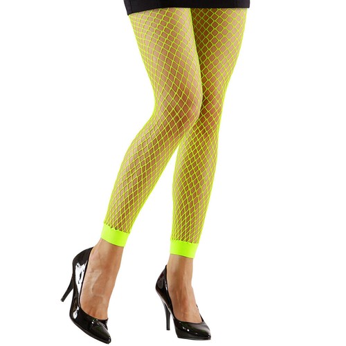 80er Jahre Neon-Leggings für Damen ohne Fuß 90s Style Netz-Leggings grobmaschig - Bild 2 von 7