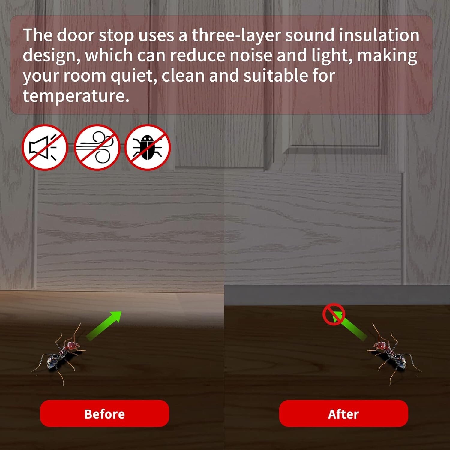 Door Draft Stopper Strong Adhesive Draft Stopper for Bottom of Door  39"L White