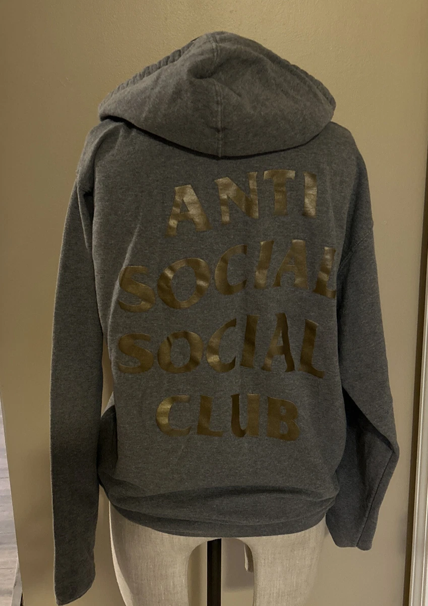 Heather Grey Medium Anti Social Social Club Hoodie With Gold
