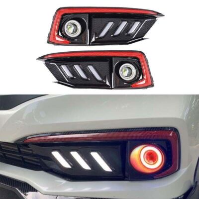 For Honda Civic Day Running Light Angel Eyes Carbon Fiber 2pcs 2019-2021 2-Color