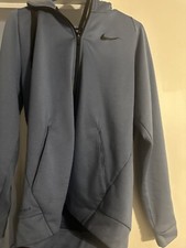 Nike Dri Fit Zip Up Hoodie Jacket Blue Mens Size M