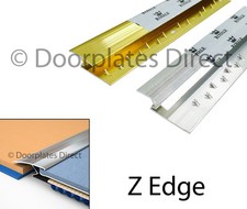Carpet to Wood / Laminate - Z Edge Trim Bar - Silver or Brass - Threshold Metal