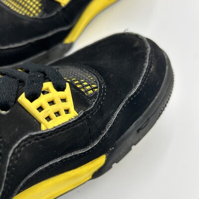 Nike Air Jordan 4 Black & Yellow Retro Thunder Size 8