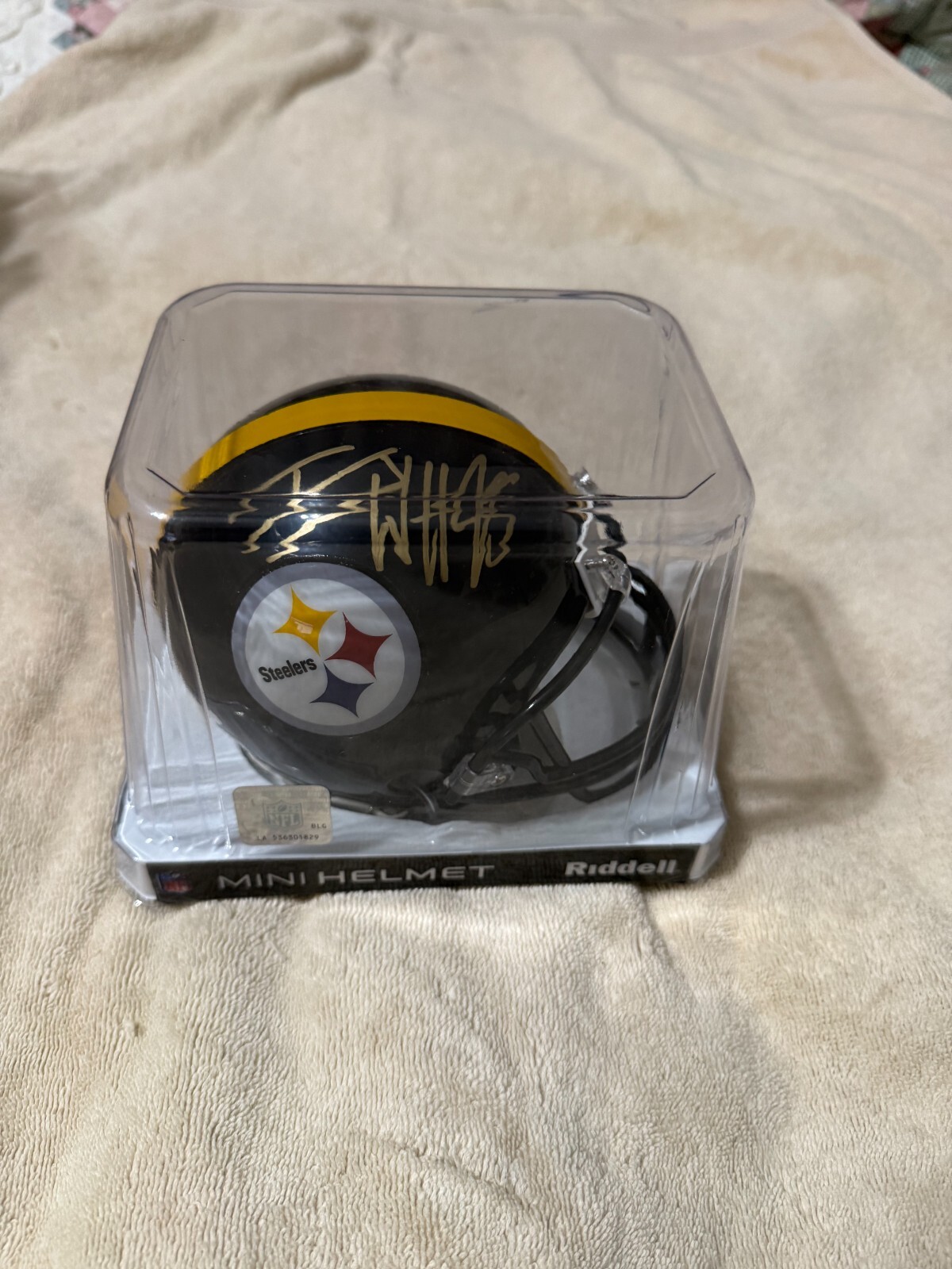 AUTHENTIC T.J. WATT AUTOGRAPHED PITTSBURGH STEELERS MINI HELMET TSE COA 