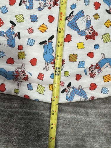 Raggedy Ann & Andy Christmas Fabric Vintage Elephant Blanket 45x38in - Picture 8 of 9