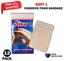 Soft 1 Cohesive Foam Bandage Non-Adherent 60mm x 500mm - 12 Pack