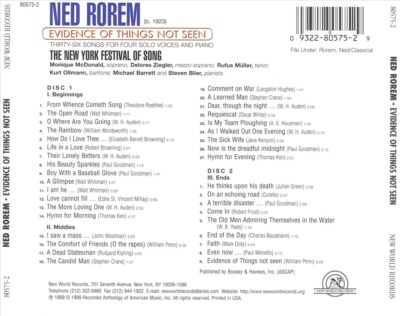 【中古】 Evidence of Things Unseen NedRorem 中古】 Evidence of Things Unseen NedRorem Ned Rorem