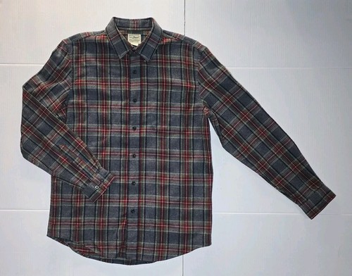 L.L. Bean Herren Flanell Hemd Tall Größe M rot kariert Knopfleiste Langarm XLT Reg - Bild 2 von 7