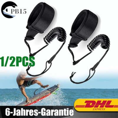 10 Fuß Surfboard Leash Wasserski Fußseil Aufgerollten TPU Sicherheitsfuß Seil