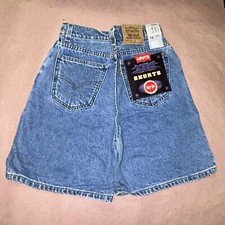 Vintage 1990  s Levis Girls Denim Shorts, Deadstock NWT, Size 16