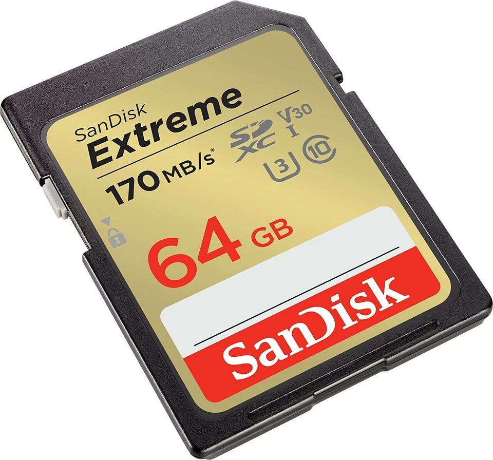 SanDisk 64GB Extreme SDXC 170MB/S U3 V30 4K SD Class 10 Memory Card SDSDXV2-064G - Image 2 of 3