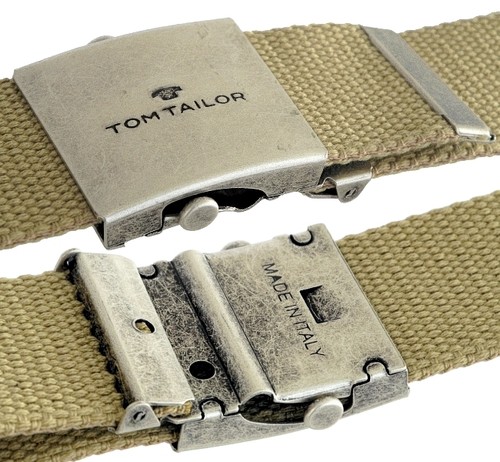 CINTURÓN HOMBRE TOM TAILOR - Hebilla Ligera - CANVAS BELT 4cm Ancho, CINTURÓN TELA - Imagen 2 de 4