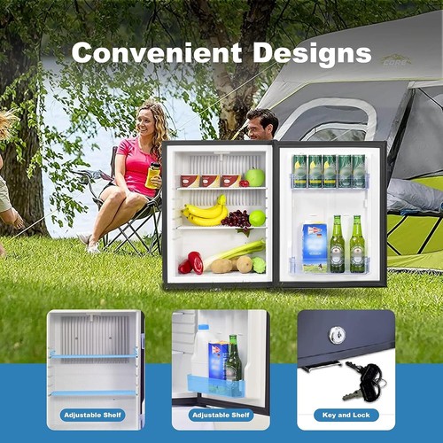 12V / 110V Portable Refrigerator Silent Truck Travel RV AC/DC Fridge ...