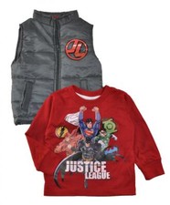 Justice League Avengers Boys Top  Vest Set Size 2T 3T 4T 4 5