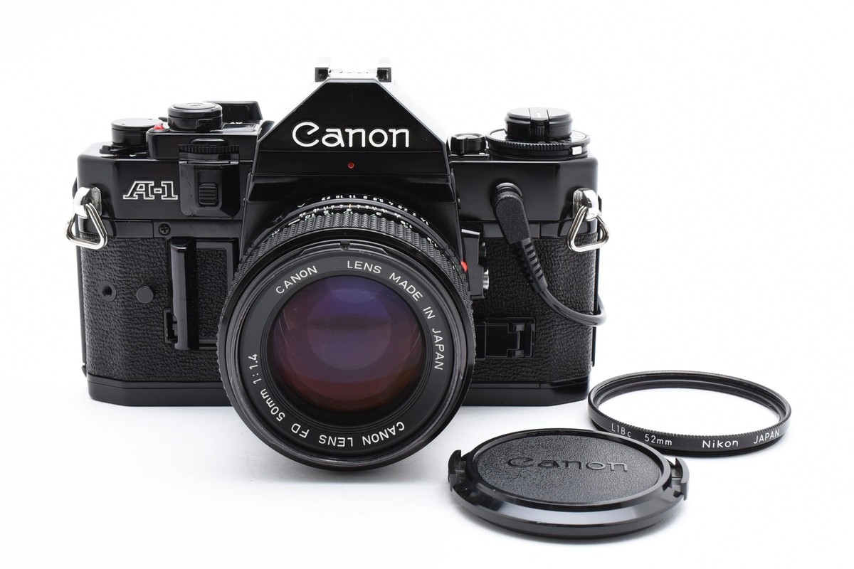 【美品】Canon A-1 / New FD 50mm Near MINT-] Canon A-1+New FD 50mm f1.4+Data Back A SLR Film