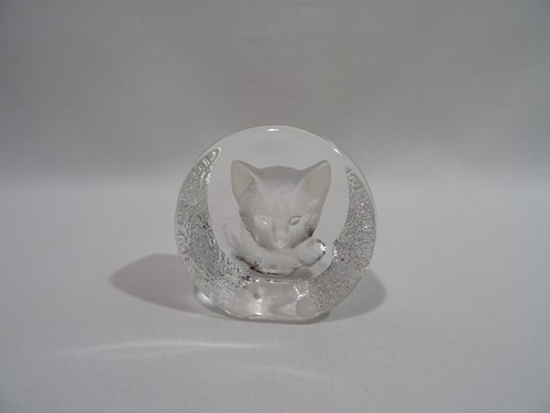 PRESSE PAPIER CHAT MATS JONASSON CRISTAL NUMEROTE SUEDE CRYSTAL CAT PAPERWEIGHT - Picture 9 of 12