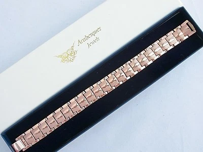 HERREN TITAN ROSEGOLD ARMBAND/ARMREIF MAGNETISCH HEILUNG/ARTHRITIS SCHMERZLINDERUNG