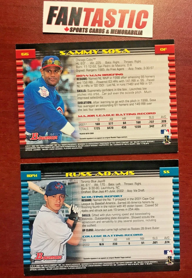 2002 Bowman (Paper) RC, Draft Picks & Prospects YOU PICK #1-250 - Image 2 of 2