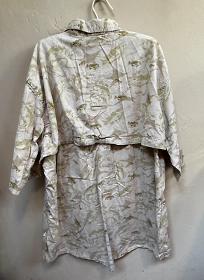 Chemise De Pêche Cabela's Manches Courtes 3XL, Imprimé Bass, Beige, Dos Ventilé