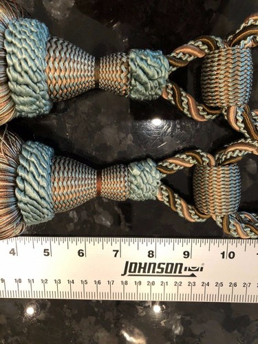 Pair of Tiebacks Rope Tassels Curtain Tie Backs Drapery Set of 2 - Picture 2 of 6