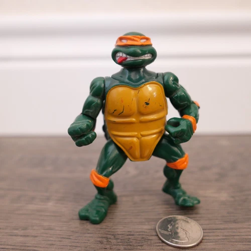Vintage 1991 TMNT Head Droppin Mike Michelangelo Playmates Figure