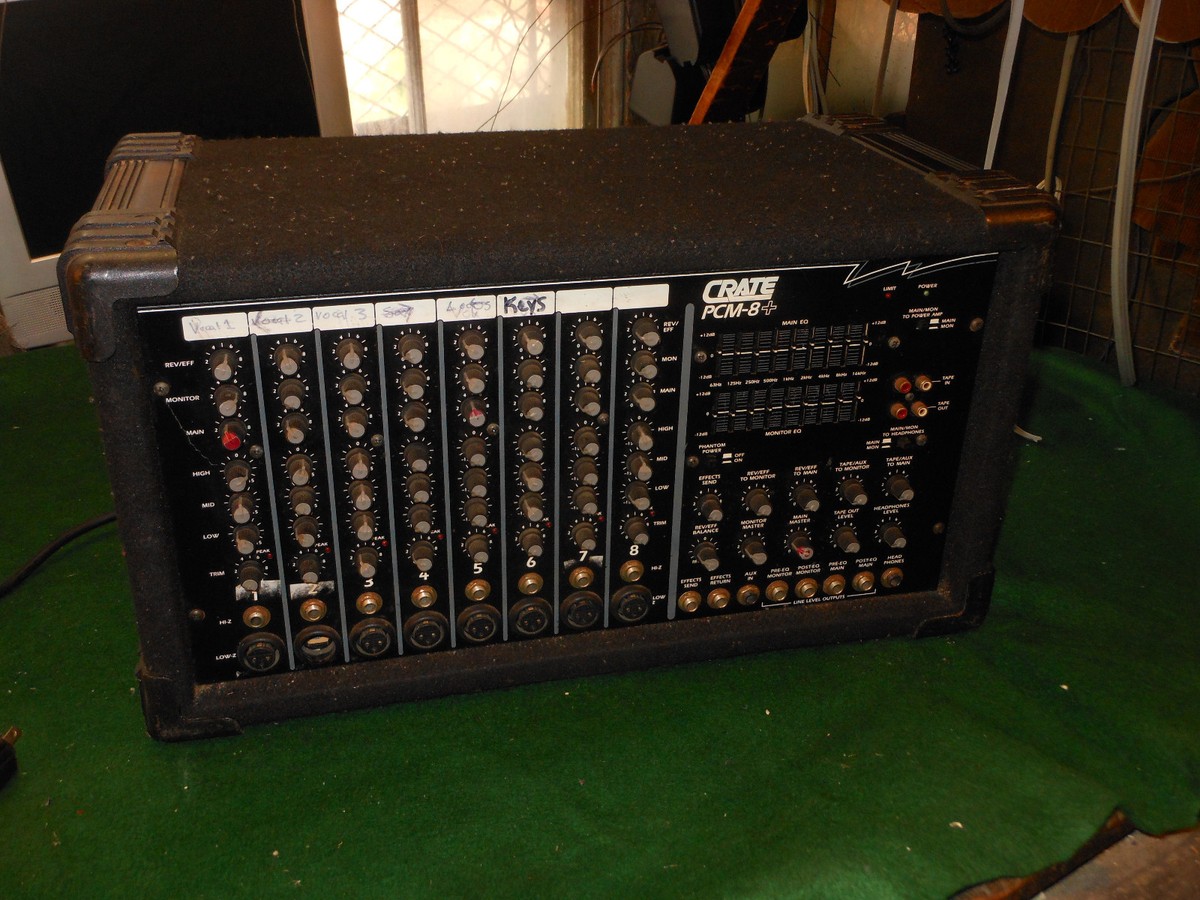 Crate PCM-8 POWER HEAD MIXER 8 Channel W/Phantom Power, Analog for