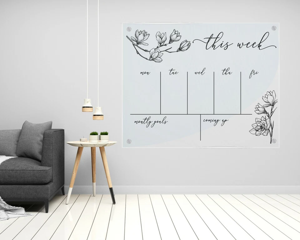 Acrylic Calendar Modern Family Planner Personalised Message Board Zoom Backdrop - Image 3 of 4