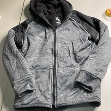 Children's Place Sport Thermal Fabric Boys Jacket Coat Large 10/12 Black Grey