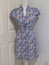 Ladies Starstruck Floral Short Sleeve Dress Size M/L (UK 6?)