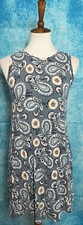 Loft Outlet Paisley Print Sleeveless Tank Shift Flare Dress Size XS